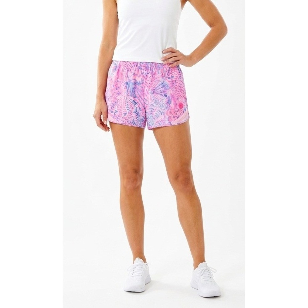 Lilly Pulitzer Luxletic Ocean Trail Shorts Seashell Print Pink Size M